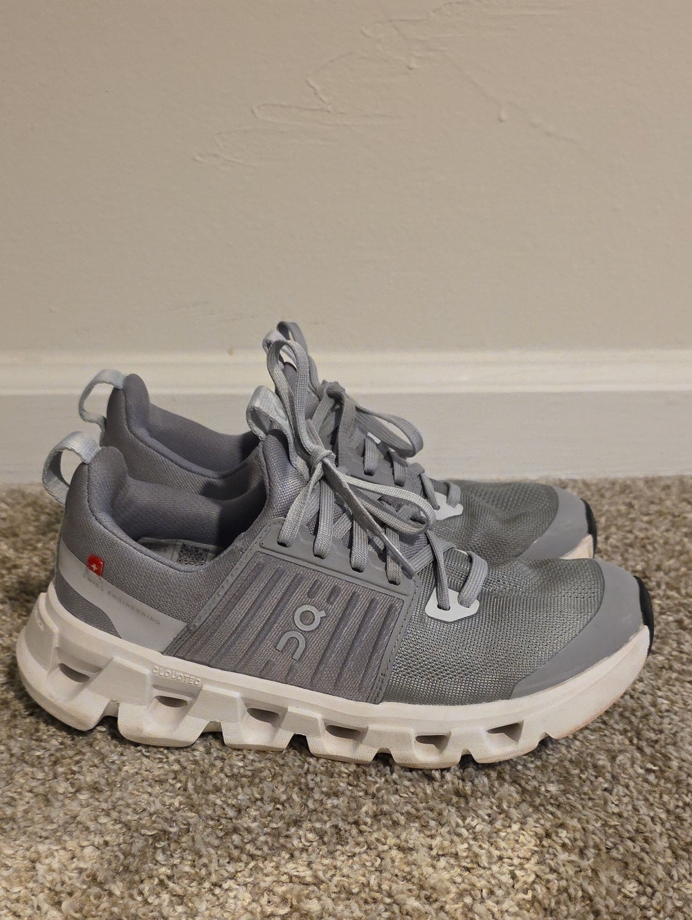 On Running Kids Grey Mesh Cloudstyle Sneakers